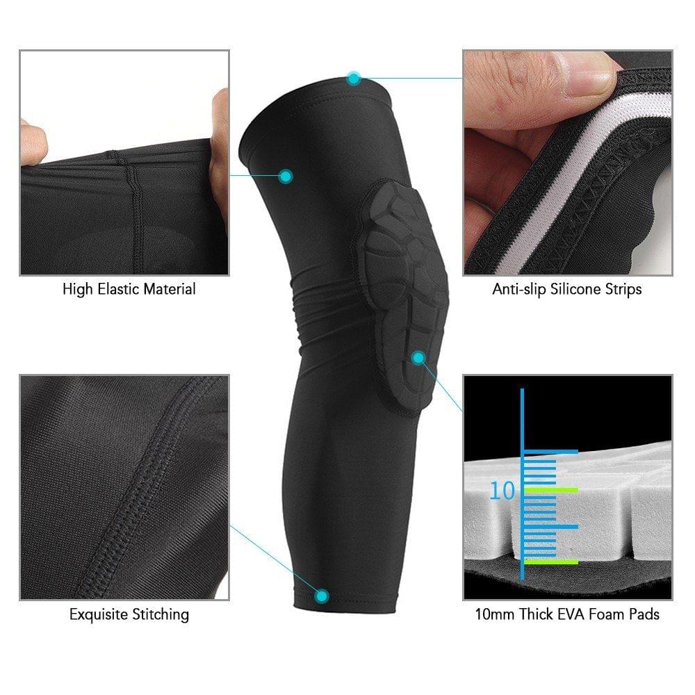 Kids Compression Leg Sleeves Anti-Slip Leg Sleeves with Protective Knee Pads for Basketball Volleyball Skating