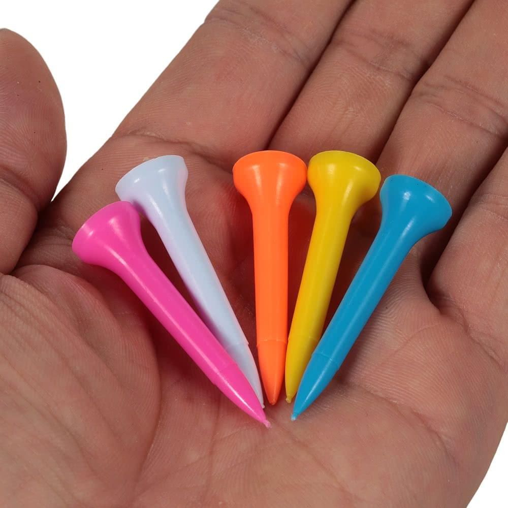 100pcs Plastic Golf Tees Golf Ball Tee Golfer Aid Tool Mixed Color