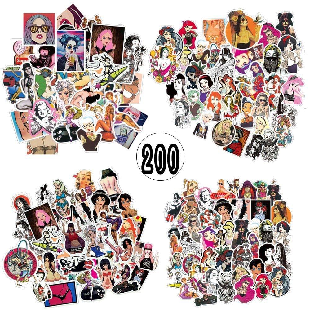 Cartoon Graffiti Stickers For Suitcase Laptop Skateboard Motorcycle Car Cool PVC Decal DIY Decoration