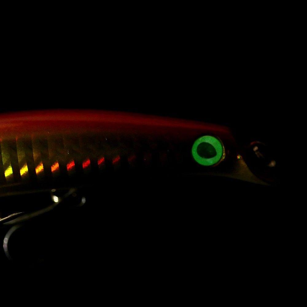 10.5cm 13g Minnow Lures Artificial Hard Fishing Diver Lure Bait with Noctiluscent Eyes Treble Hooks