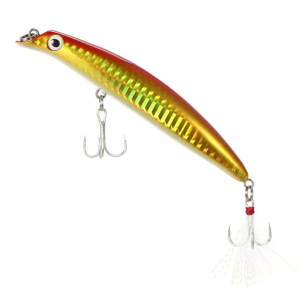 10.5cm 13g Minnow Lures Artificial Hard Fishing Diver Lure Bait with Noctiluscent Eyes Treble Hooks
