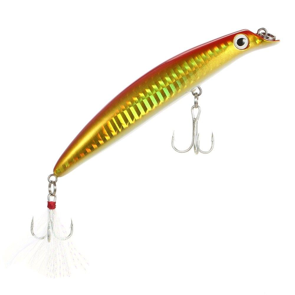 10.5cm 13g Minnow Lures Artificial Hard Fishing Diver Lure Bait with Noctiluscent Eyes Treble Hooks