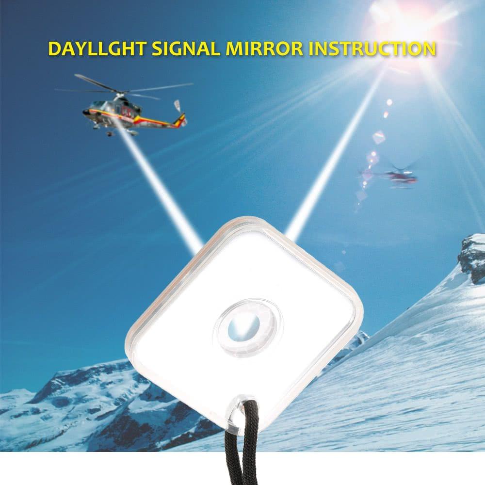 Heliograph Signal Mirror with Whistle Emergency Survival Tool