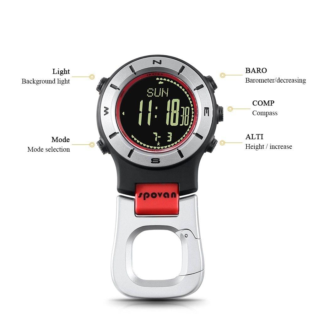 Smart Watch Altimeter Barometer Compass LED Clip Watch Sports Watches Fishing Hiking Climbing Pocket Watch