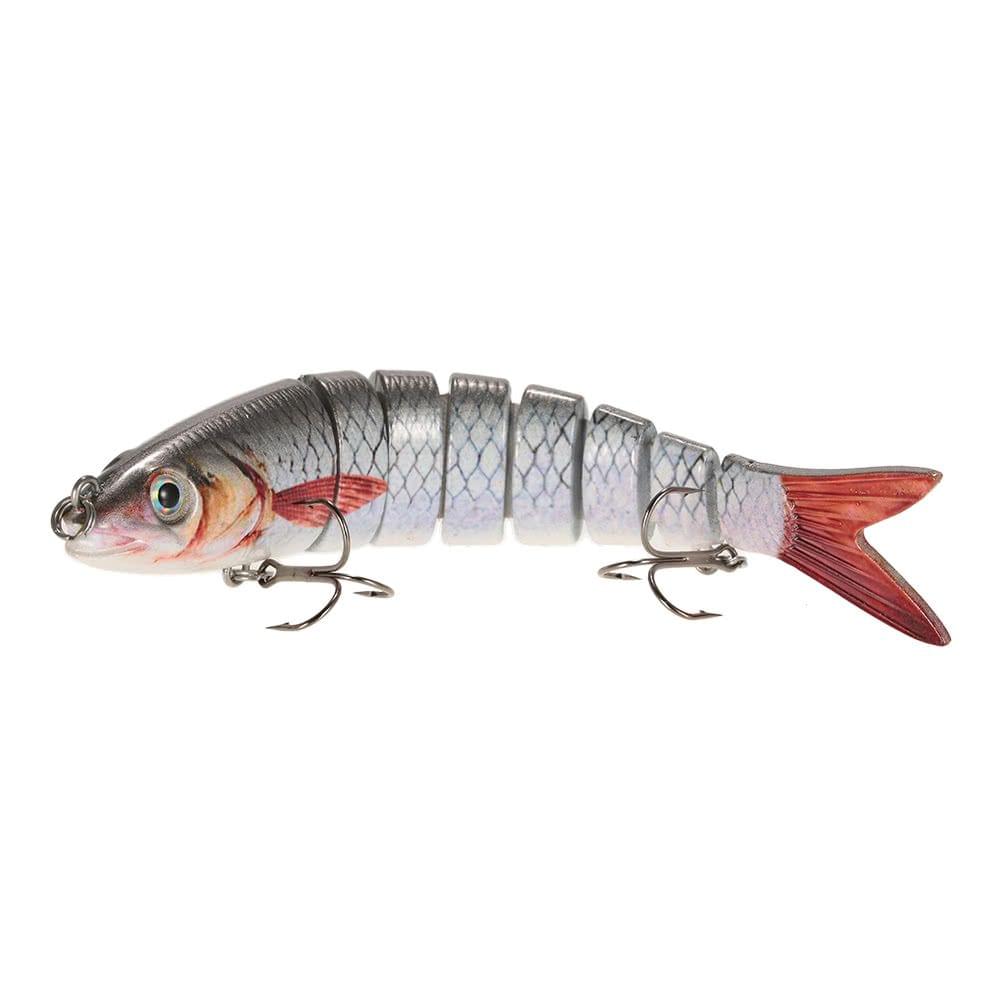 Lixada 13.5cm/20g Lifelike 8 Jointed Sections Fishing Lure Trout Swimbait Hard Bait Fish Hook Fishing Tackle