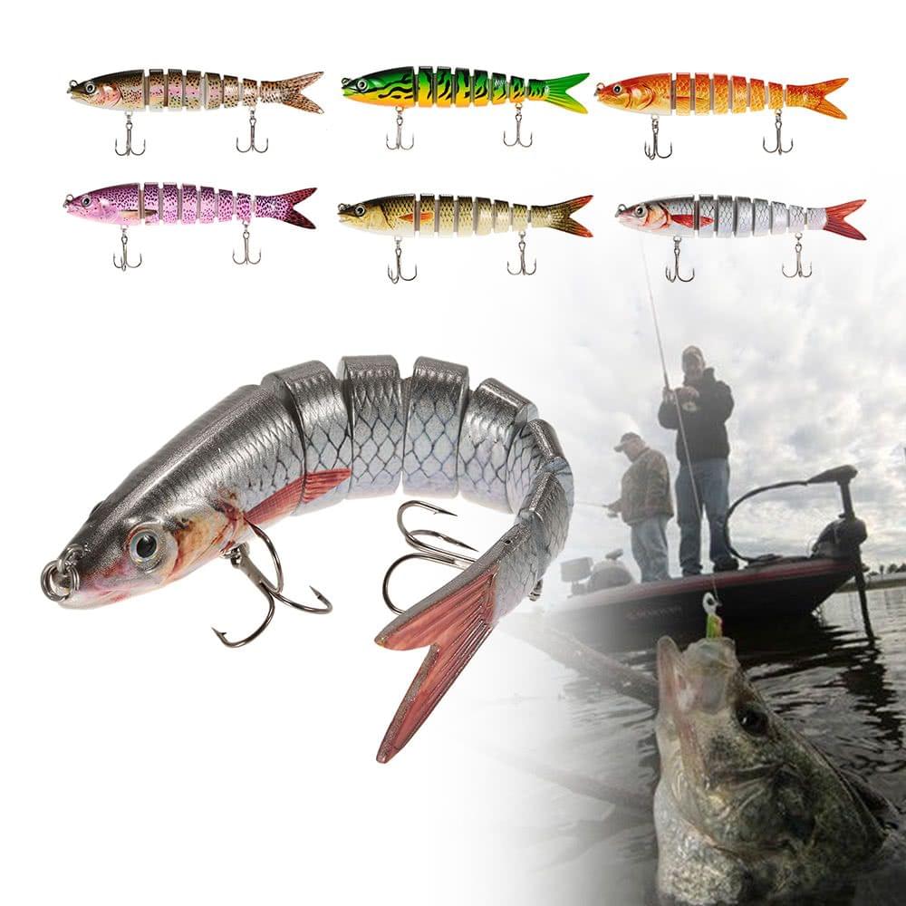 Lixada 13.5cm/20g Lifelike 8 Jointed Sections Fishing Lure Trout Swimbait Hard Bait Fish Hook Fishing Tackle