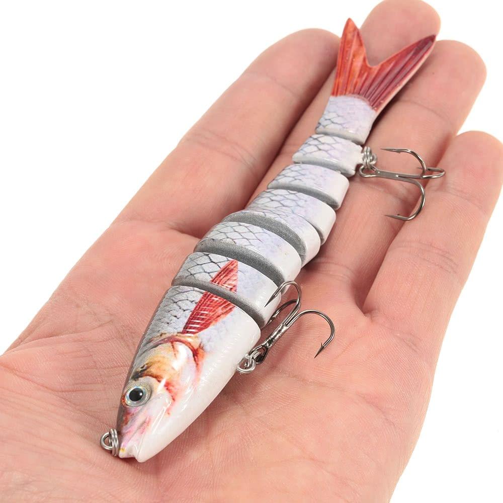 Lixada 13.5cm/20g Lifelike 8 Jointed Sections Fishing Lure Trout Swimbait Hard Bait Fish Hook Fishing Tackle