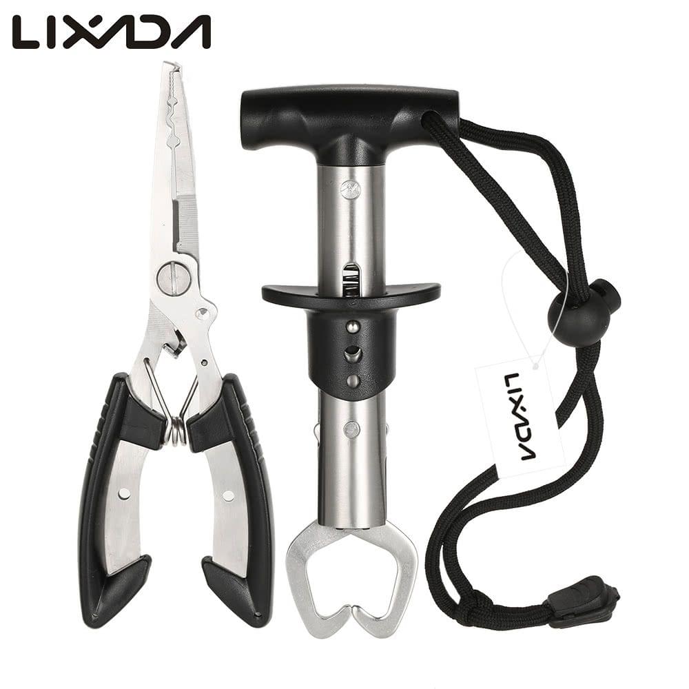 Lixada Fish Lip Gripper Portable Stainless Steel Aluminum Alloy Cutter and TPR Handle Gripper
