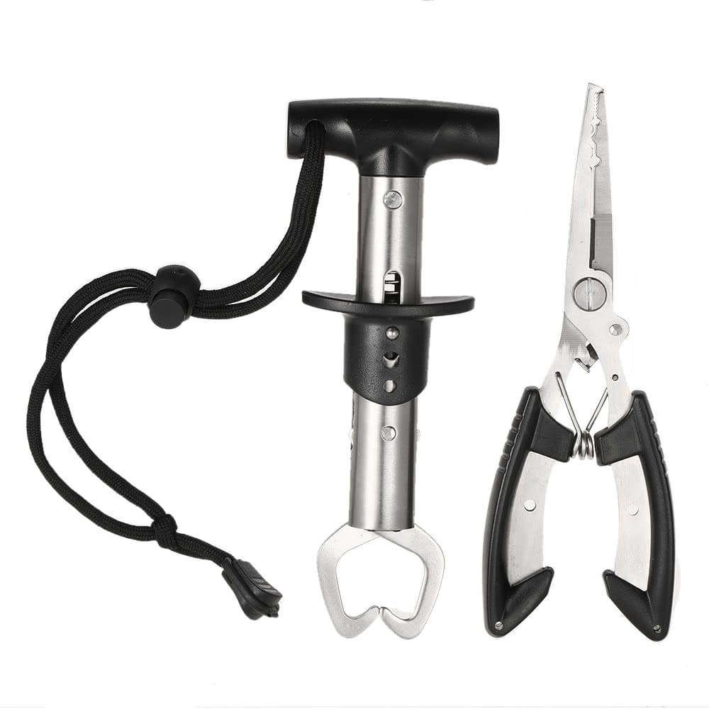 Lixada Fish Lip Gripper Portable Stainless Steel Aluminum Alloy Cutter and TPR Handle Gripper