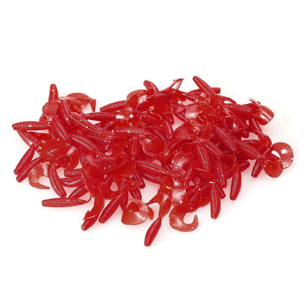 100pcs 4cm Soft Artificial Fishing Lures Swimbait Tail Grub Lures Worm Moggot Grub Lures Baits