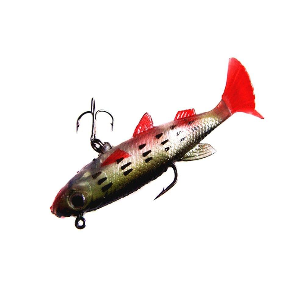5Pcs 8.5cm 14g Soft Bait Lead Head Fish Lures Bass Fishing Tackle Sharp Hook T Tail Colourful