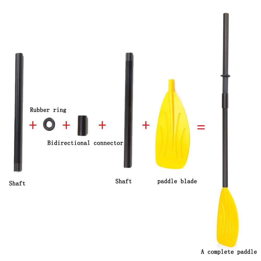 A Pair of Paddles with Split 4 Pieces Shaft 2 Connectors 2 Rubber Rings for your Rowing Boat Sea Kayak Paddles