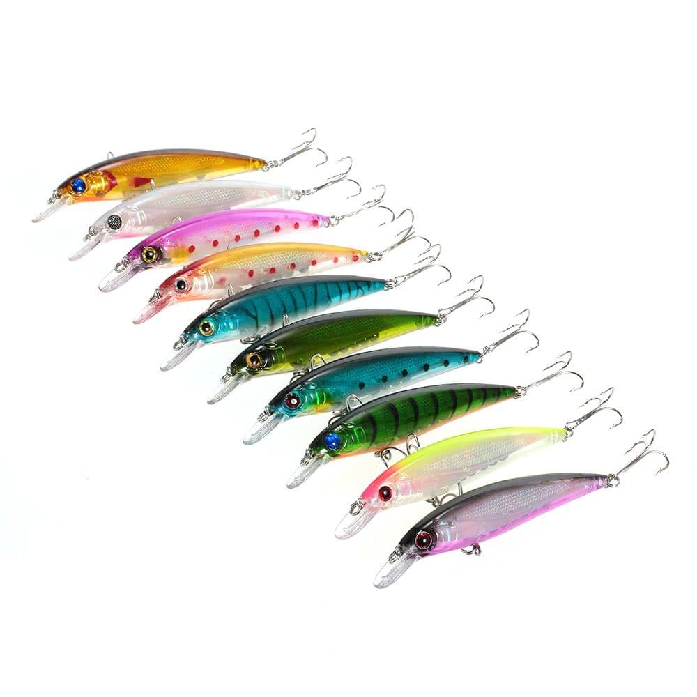 10pcs 11cm/13.5g Minnow Suspending Fishing Baits Lures Hard Bait Bass Artificial Crankbait Redfish Lure Swimbait Fishing