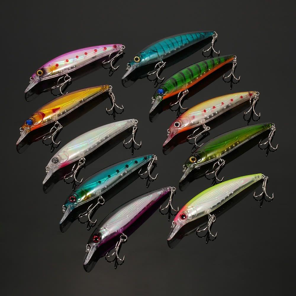 10pcs 11cm/13.5g Minnow Suspending Fishing Baits Lures Hard Bait Bass Artificial Crankbait Redfish Lure Swimbait Fishing
