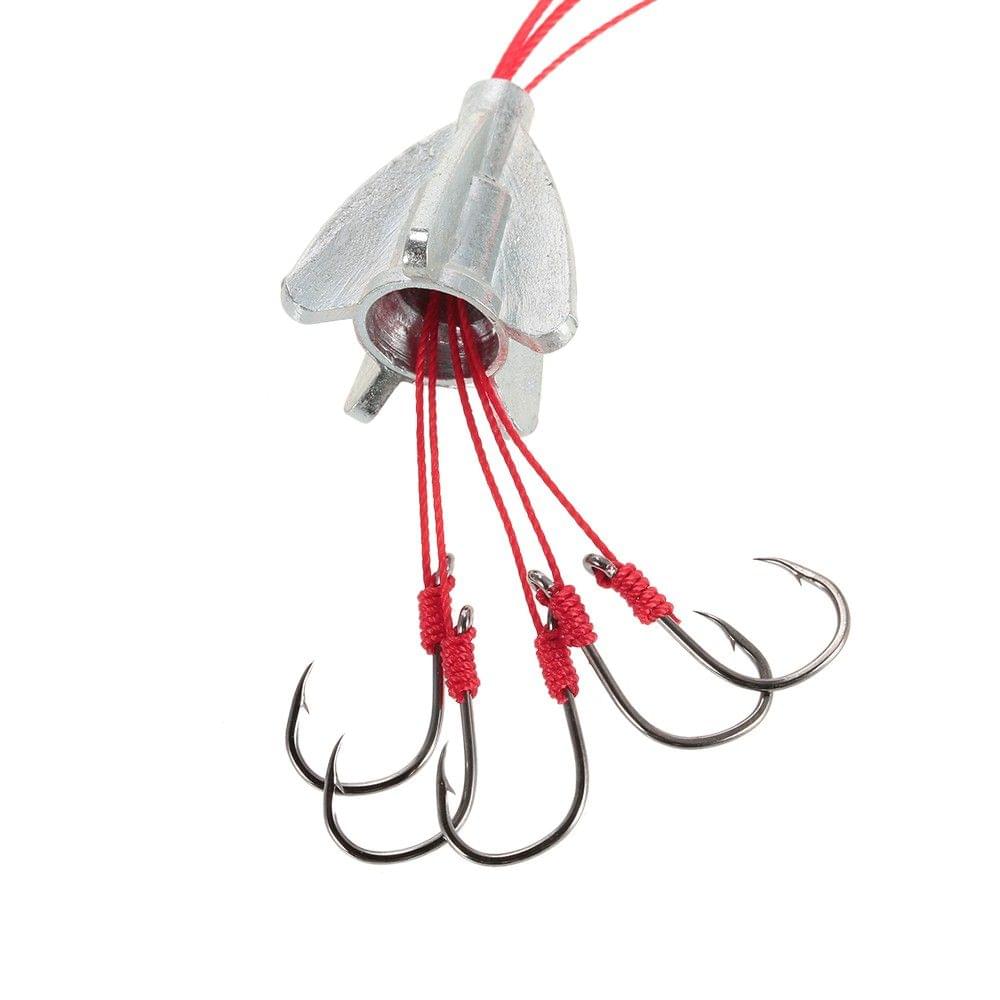 4pcs Fishing Anti-hanging 6 in 1 Carbon Steel Explosion Hooks Lake Carp Fishing Hooks with Weight 9# 10# 11# 12# 13#