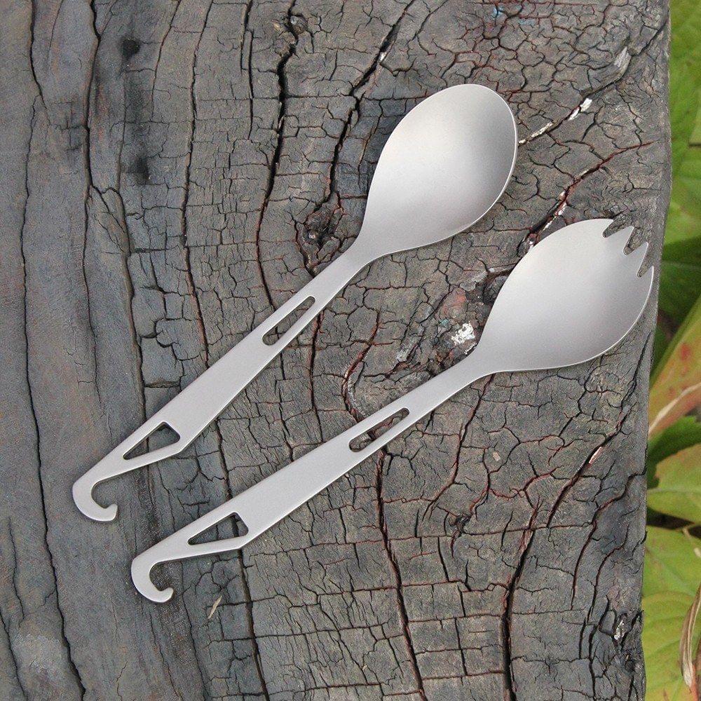 Titanium Cutlery Spoon Fork Cutter Portable Outdoor Picnic Camping Outing Lightweight Tableware
