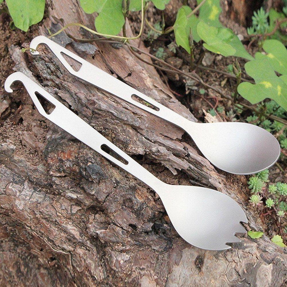 Titanium Cutlery Spoon Fork Cutter Portable Outdoor Picnic Camping Outing Lightweight Tableware