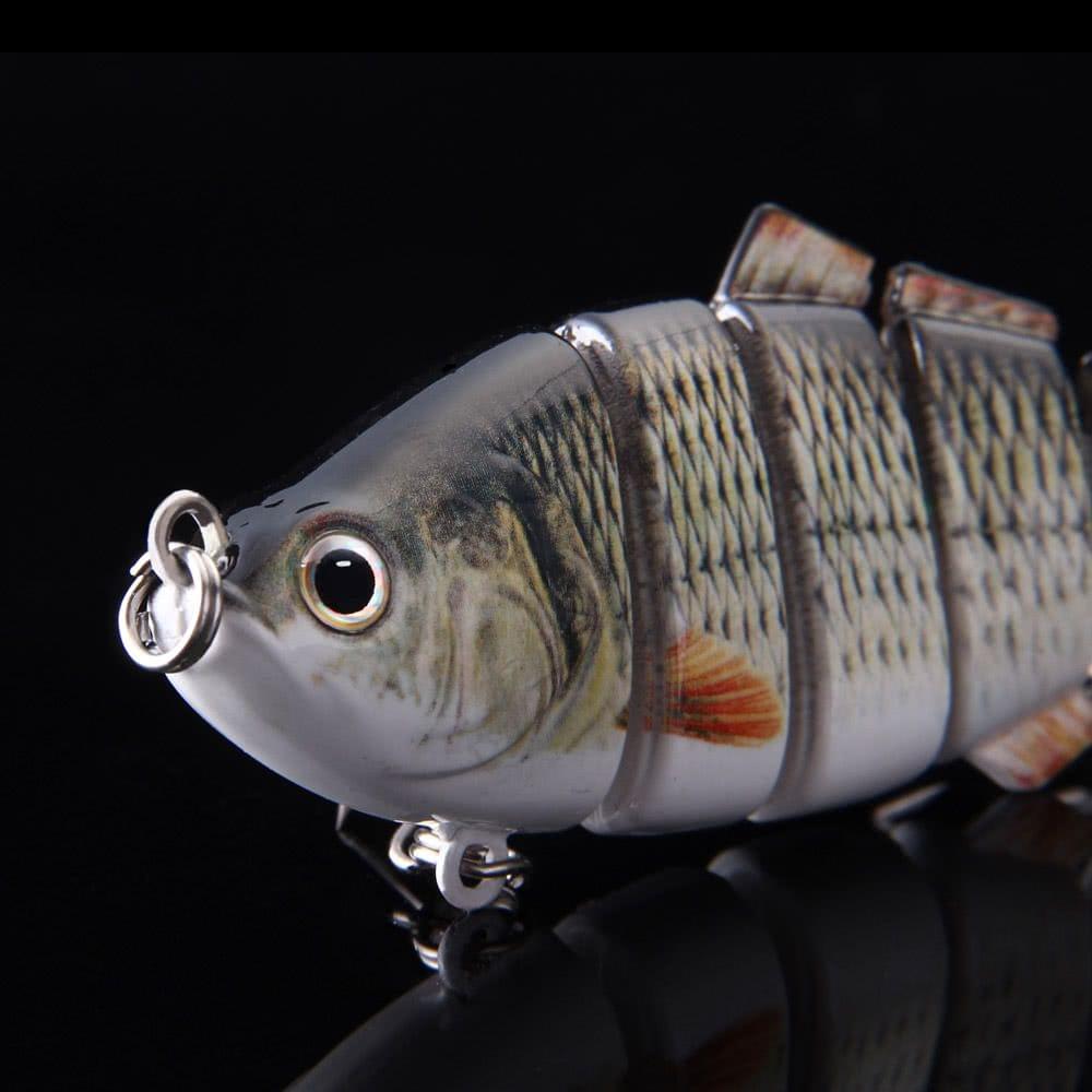 Lixada 10cm/20g Lifelike 6 Jointed Sections Swimbait Fishing Lure Crankbait Hard Bait Fish Hook Fishing Tackle