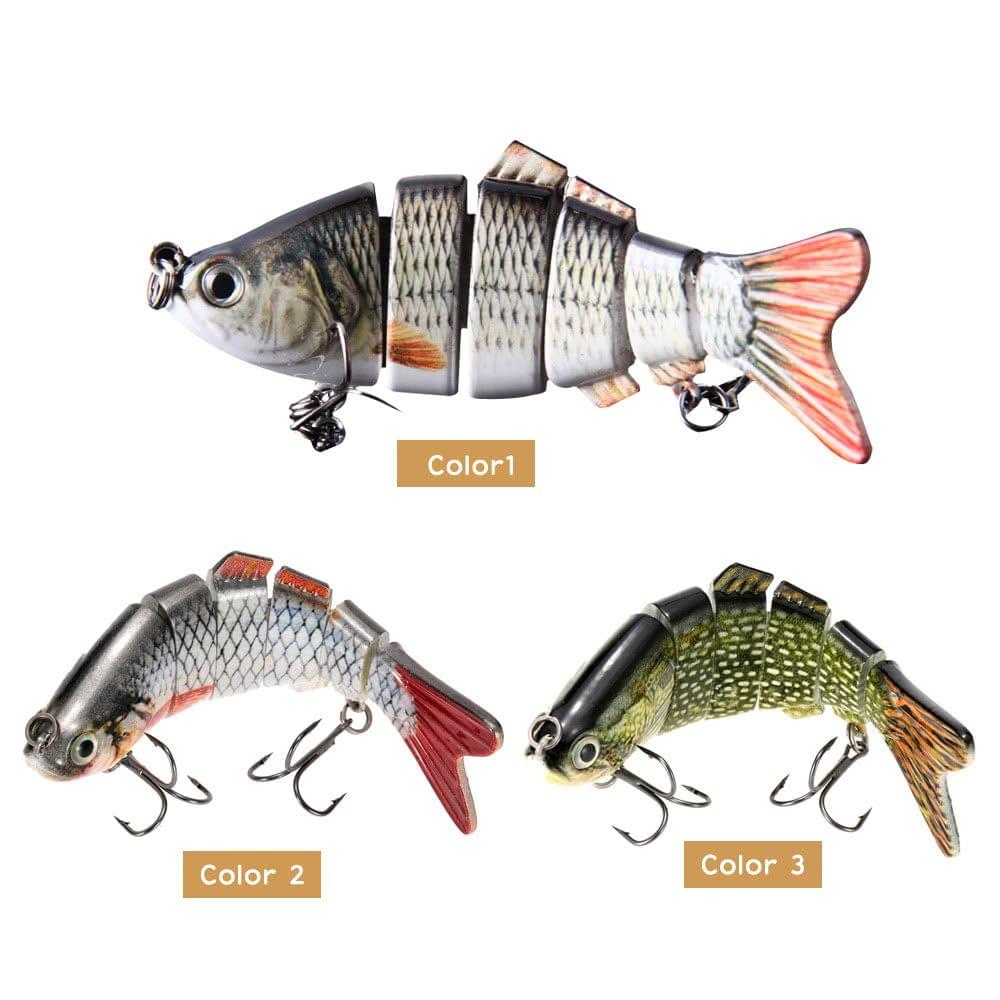 Lixada 10cm/20g Lifelike 6 Jointed Sections Swimbait Fishing Lure Crankbait Hard Bait Fish Hook Fishing Tackle