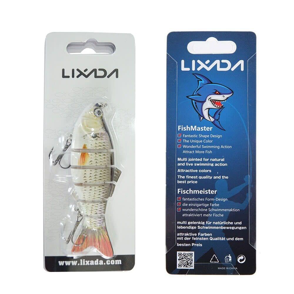 Lixada 10cm/20g Lifelike 6 Jointed Sections Swimbait Fishing Lure Crankbait Hard Bait Fish Hook Fishing Tackle