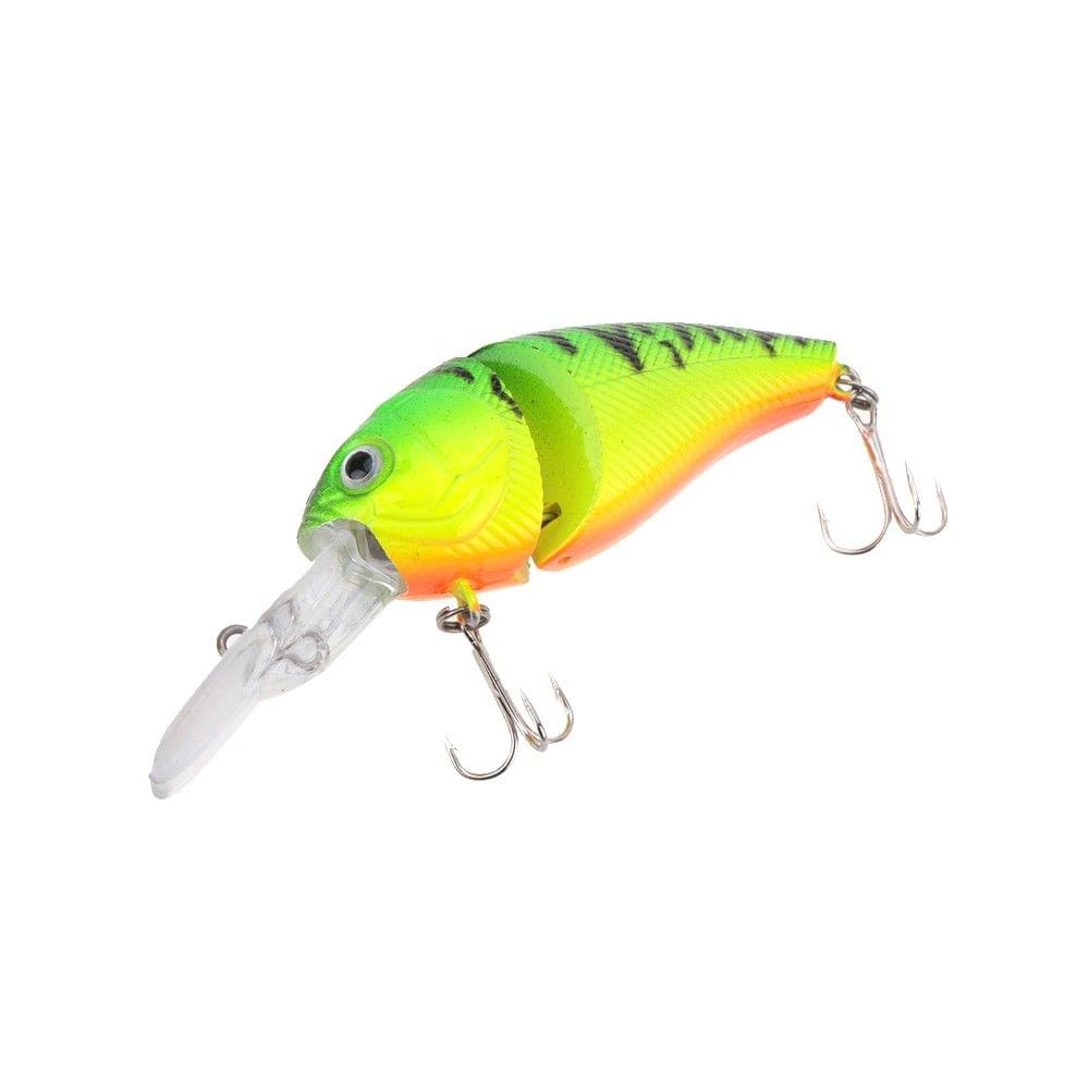 14g 8.5cm 2 Jointed Fishing Life-like Hard Lure Chubby Fatty Crank Bait Tackle with Treble Hooks