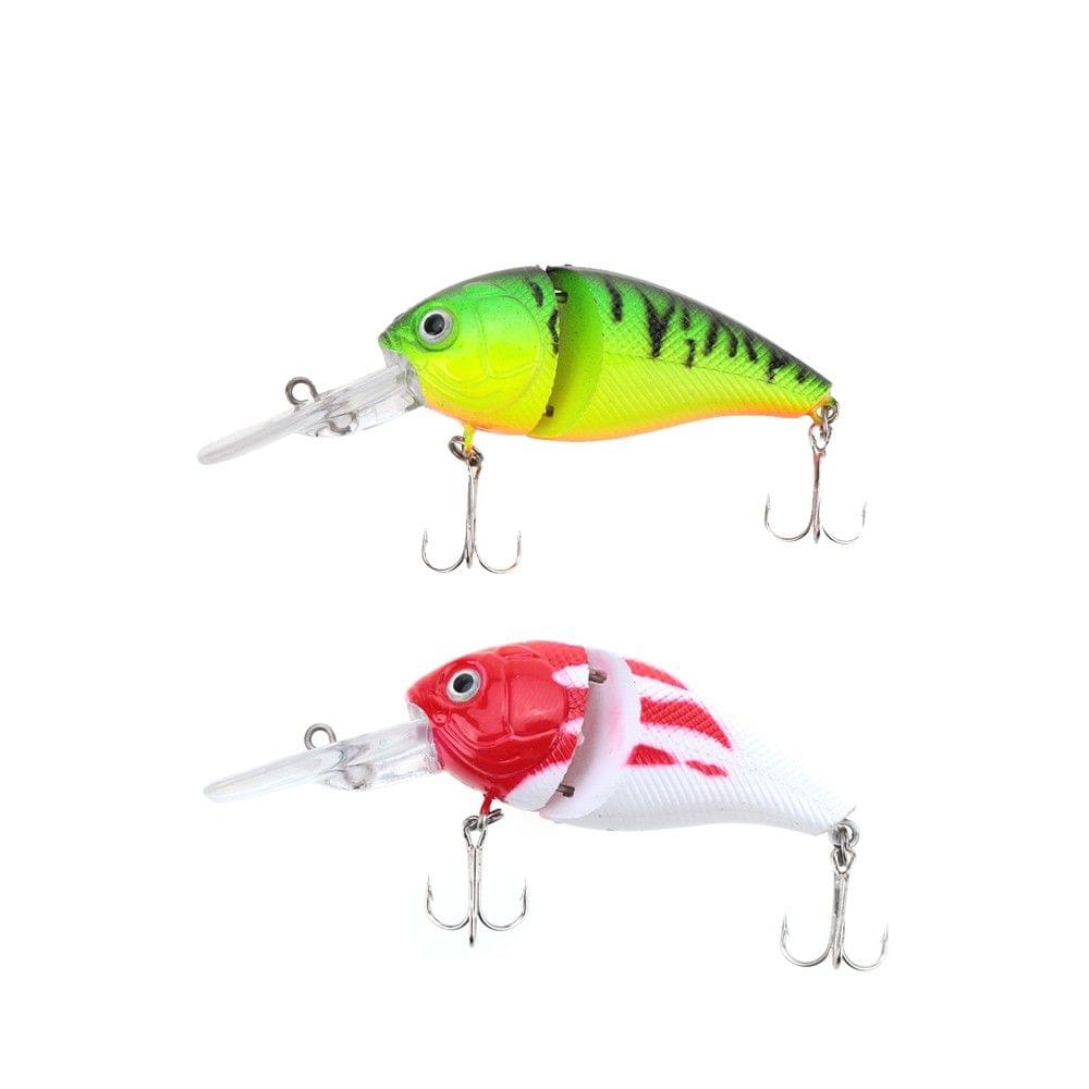 14g 8.5cm 2 Jointed Fishing Life-like Hard Lure Chubby Fatty Crank Bait Tackle with Treble Hooks