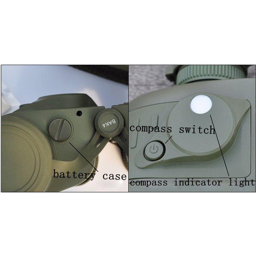 10X50 396FT/1000YDS Sports Military Optics Binocular Telescope Spotting Scope with Compass