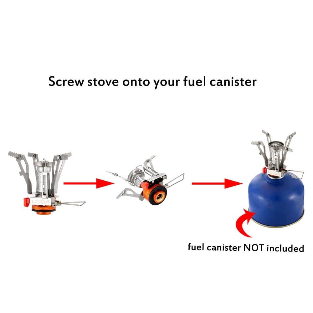 Lixada Super Lightweight Mini Pocket Outdoor Cooking Burner Folding Camping Gas Stove 3000W