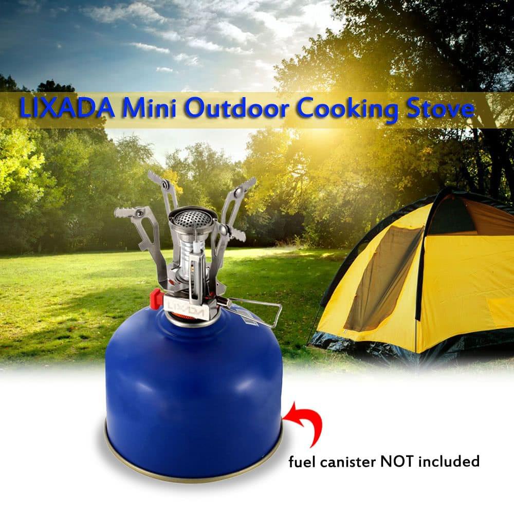 Lixada Super Lightweight Mini Pocket Outdoor Cooking Burner Folding Camping Gas Stove 3000W