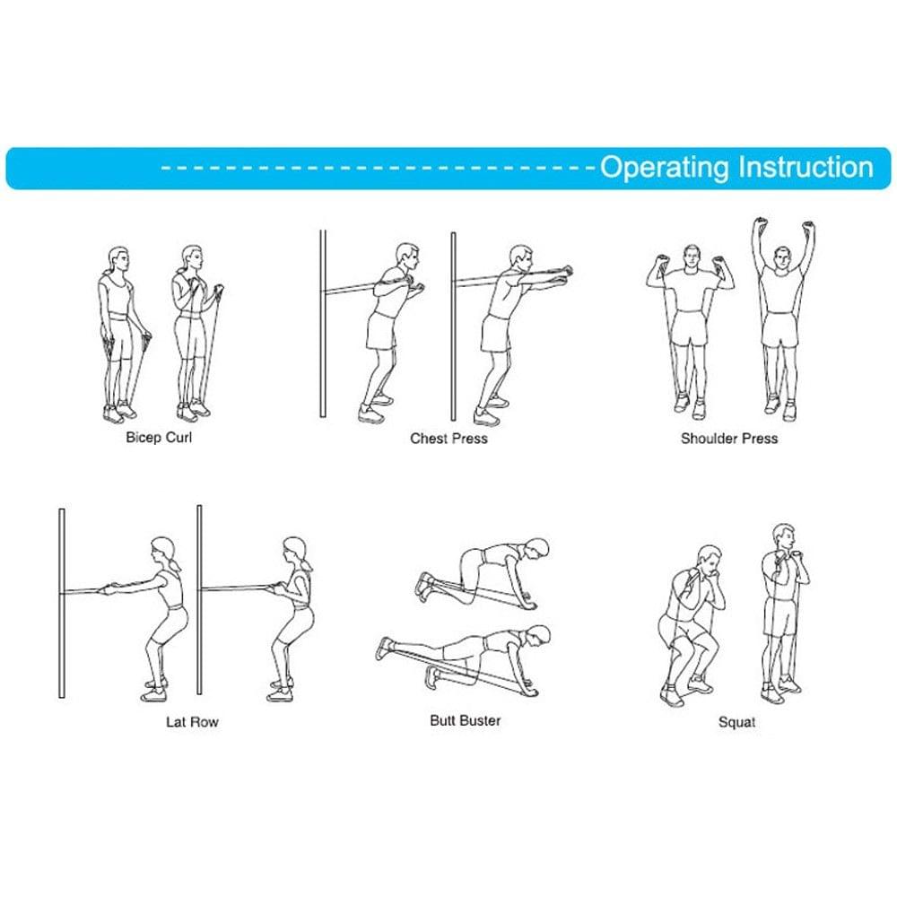 Natural Rubber Latex Fitness Resistance Band Resistance Rope Exerciese Tube Elastic Exercise Band for Yoga Pilates Workout