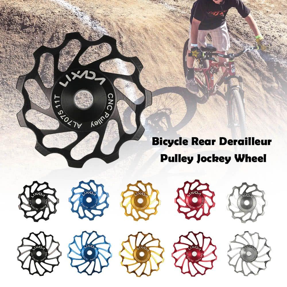 Lixada MTB Road Bike Ceramic Pulley 7075 Aluminum Alloy Rear Derailleur 11T Guide Cycling Ceramics Bearing Jockey Wheel