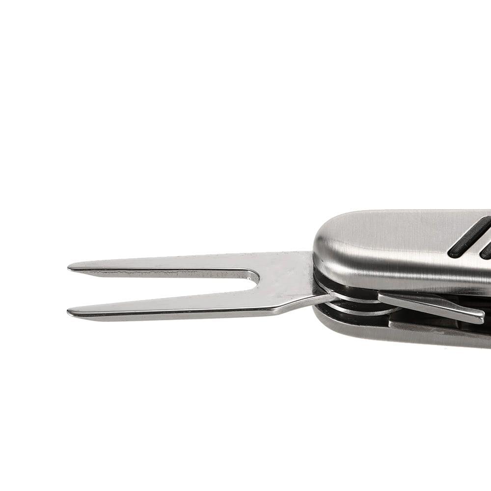 Multipurpose Golfer Tool Divot Repair Tool Ball Marker Score Pen Scrub Cleaning Brush Club Groove Cleaner All in One Stainless Steel Golf Tool