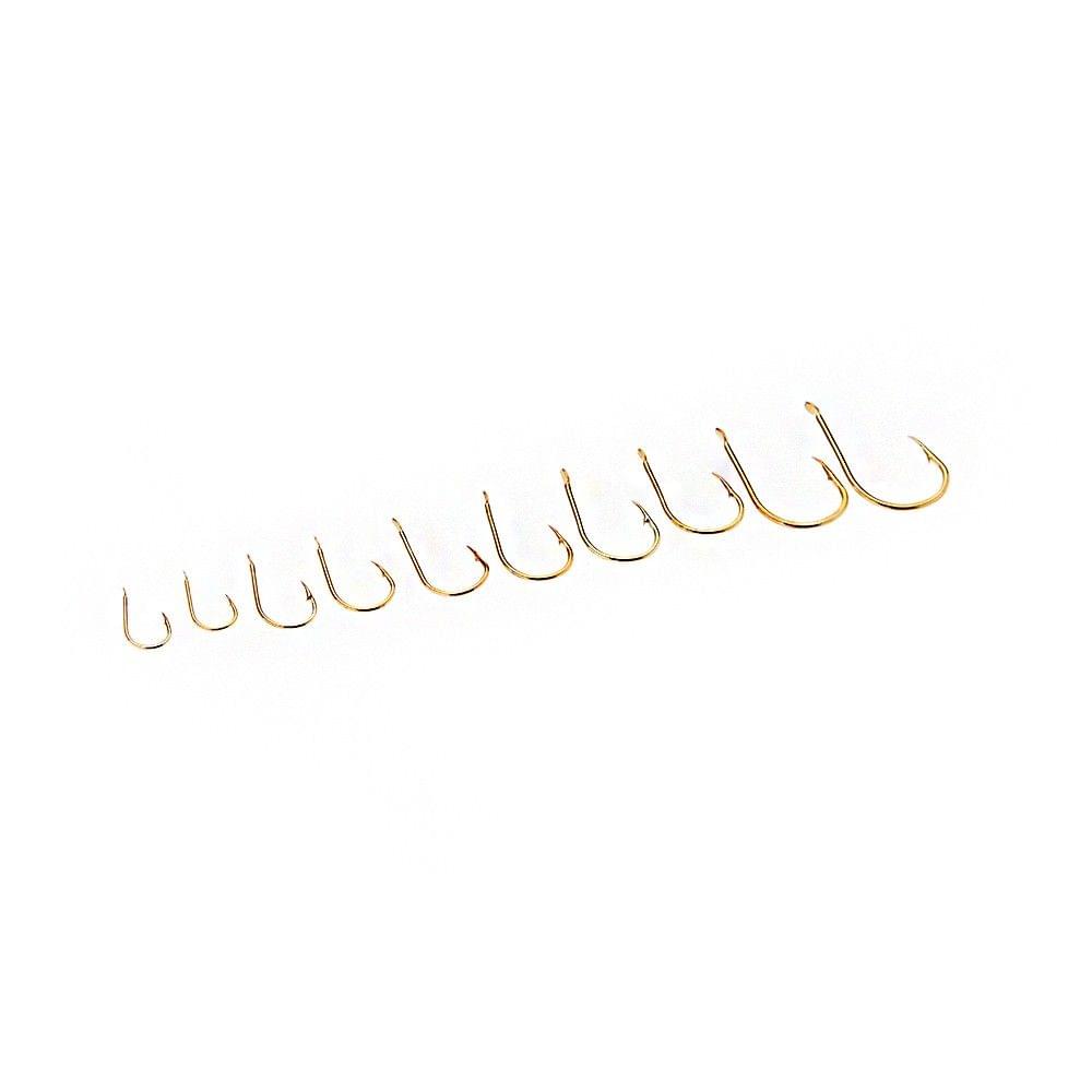 Golden 100PCS 10 Size Fishing Hooks Sharpened Fishing Needle With Box