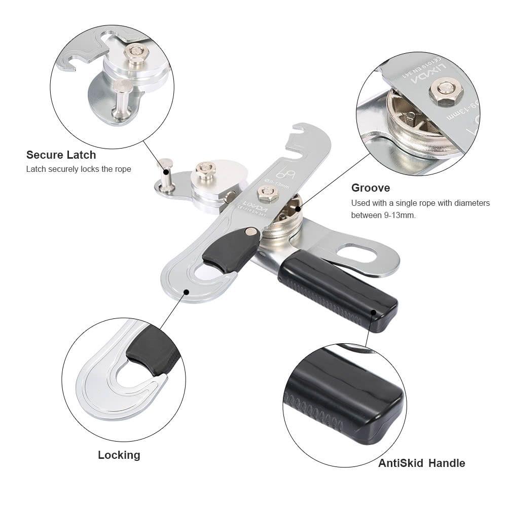 Lixada Self-braking Stop Descender for Single Rope Rock Climbing Caving Rigging Rescue