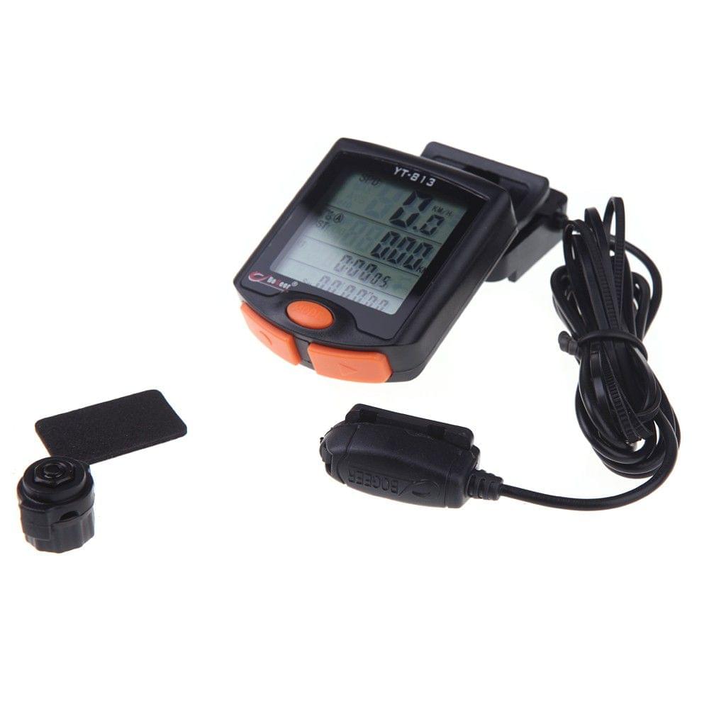 BoGeer YT-813 Imported Sensors LCD Backlit Bicycle Speedometer Odometer Computer Rainproof