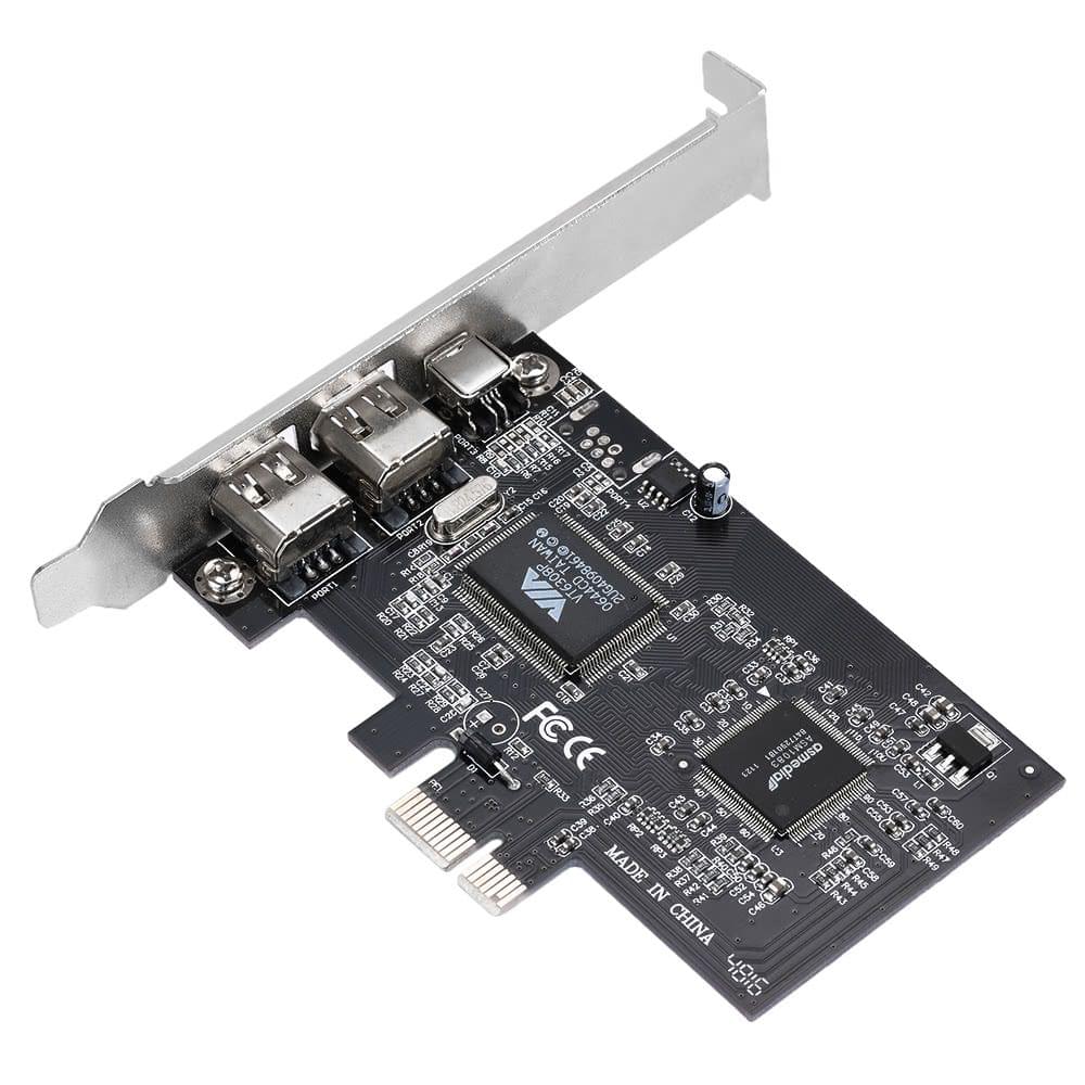 PCI-E 3 Ports 1394a 1394b Firewire Expansion Card PCI-Express Controller Card (2 * 6 Pin + 1 * 4 Pin) for Desktop PC