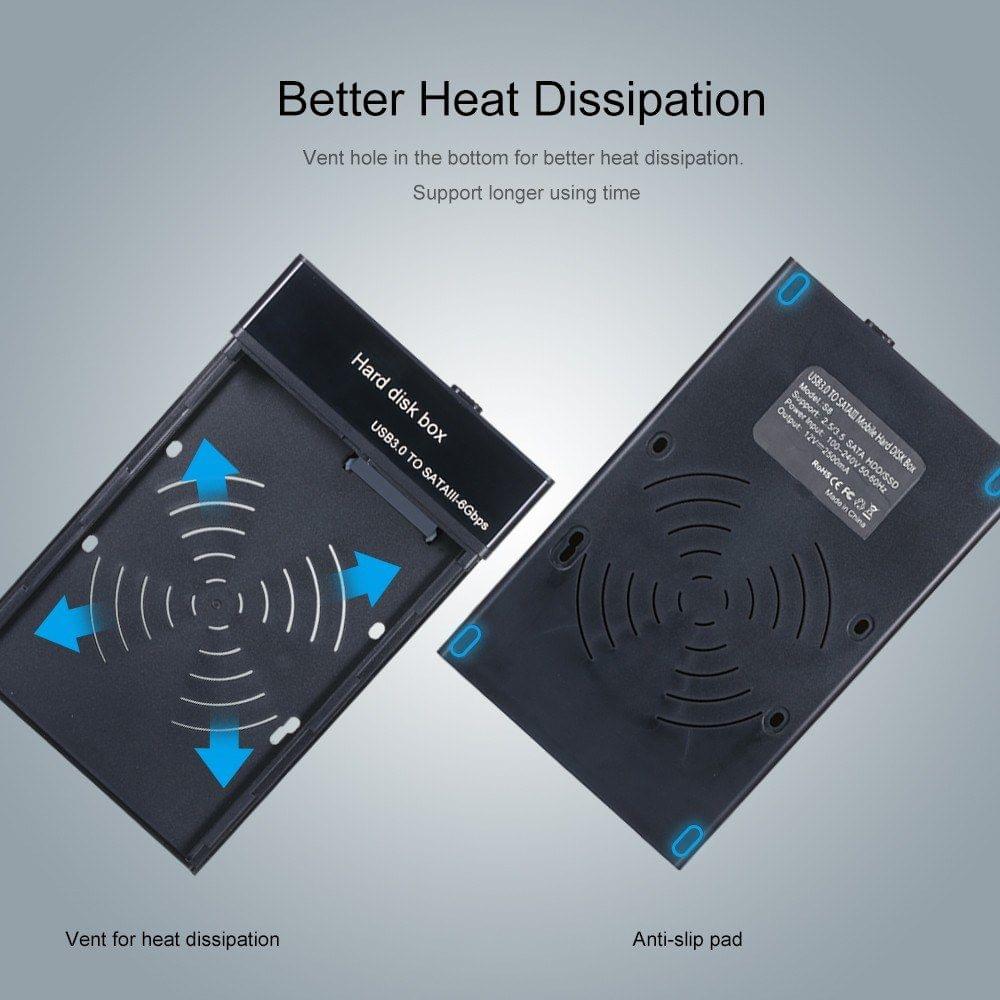 HDD Enclosure USB3.0 to Hard Drive Docking Station Hard Disk Box for 2.5/3.5 inch HDD SSD for TV/Computer/PS4