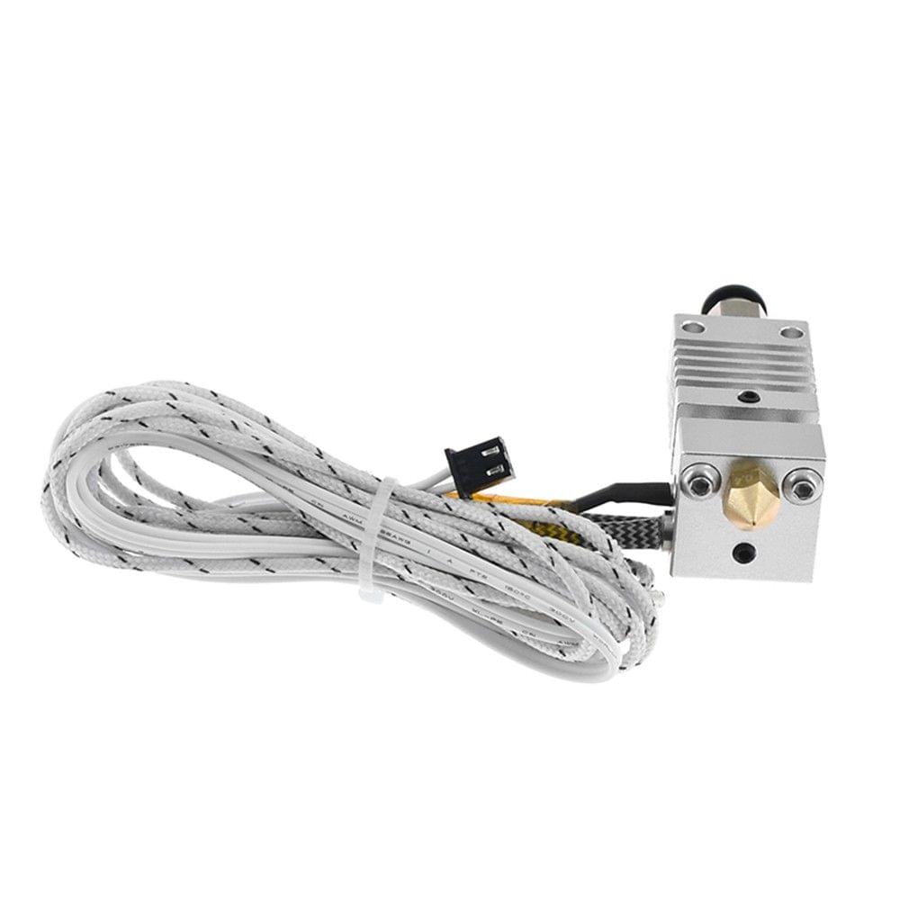 Metal Hotend Extruder Cable Kit with 0.4mm Brass Nozzle Print Head Aluminum Heating Block Thermal Heat Break Throat Teflon Tube 1.75mm Filament Size for CR-10 3D Printer
