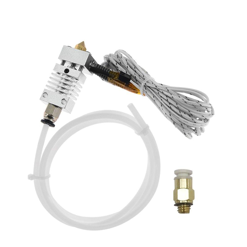 Metal Hotend Extruder Cable Kit with 0.4mm Brass Nozzle Print Head Aluminum Heating Block Thermal Heat Break Throat Teflon Tube 1.75mm Filament Size for CR-10 3D Printer