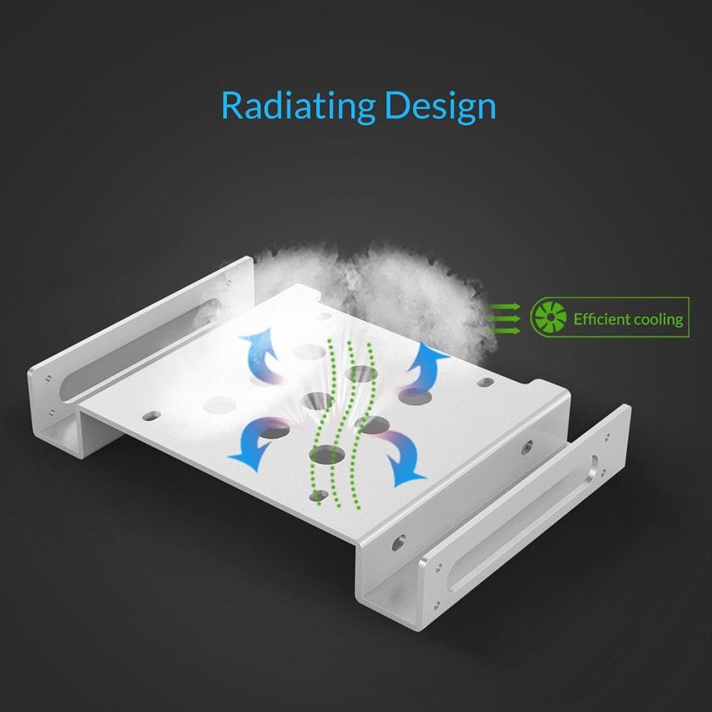 Aluminum Internal Hard Disk Mounting Bracket 5.25 inch to 2.5 or 3.5 inch Mounting Kit