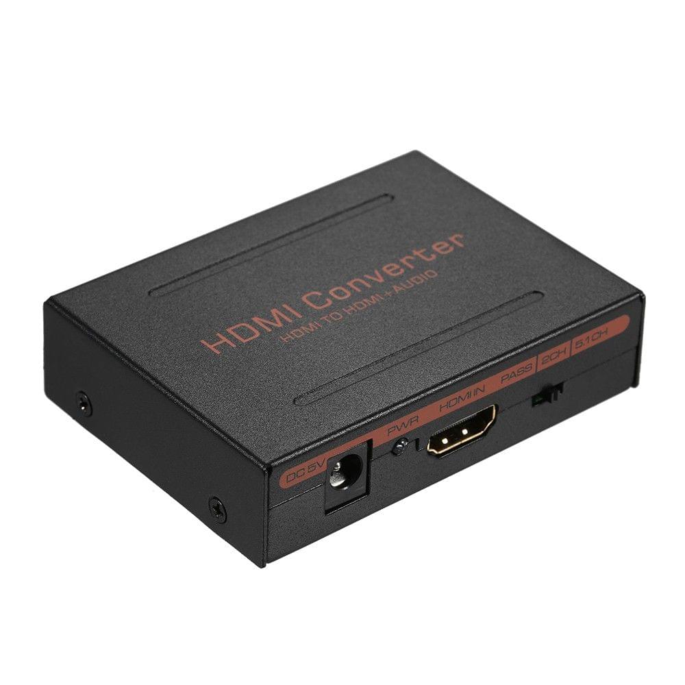 HD to HD and Optical Spdif + RCA L/R Audio Converter HD Audio Extractor Splitter(HD In HD + Digital / Analog Audio Out)