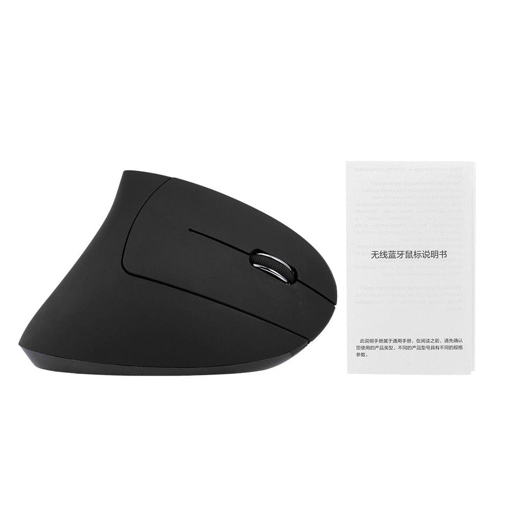 BT Mouse Vertical Ergonomic Design Optical Mice 800/1200/1600 DPI 6 Buttons BT 4.0 Right-hand Mouse for Laptop/PC/Macbook (Black)