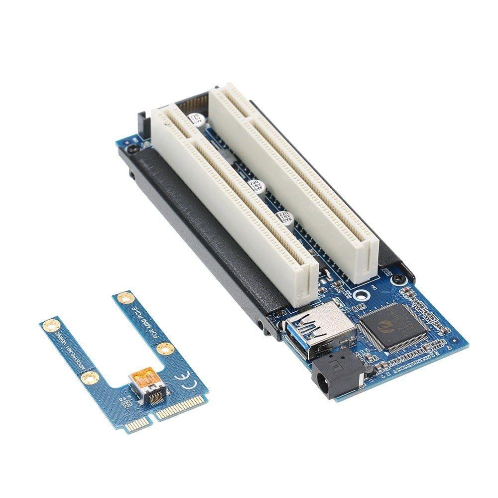 Mini PCI-E to PCI Adapter Card mPCI-E to PCI Riser Adapter with SATA Power Cable Expansion Card with External Capture Card