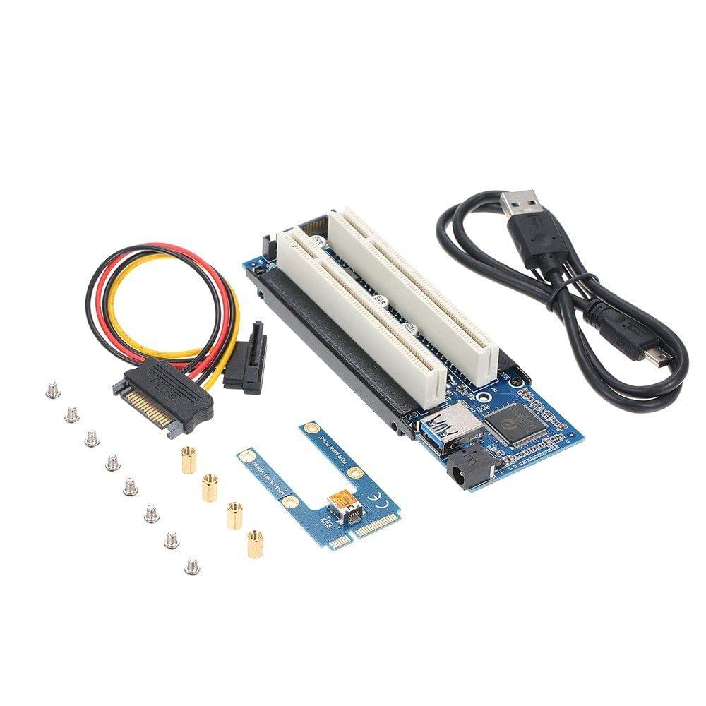 Mini PCI-E to PCI Adapter Card mPCI-E to PCI Riser Adapter with SATA Power Cable Expansion Card with External Capture Card
