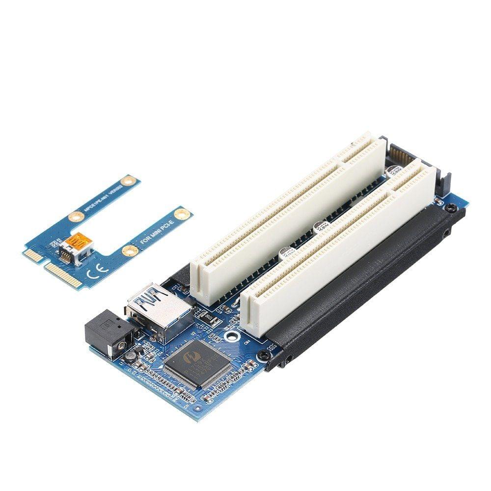 Mini PCI-E to PCI Adapter Card mPCI-E to PCI Riser Adapter with SATA Power Cable Expansion Card with External Capture Card