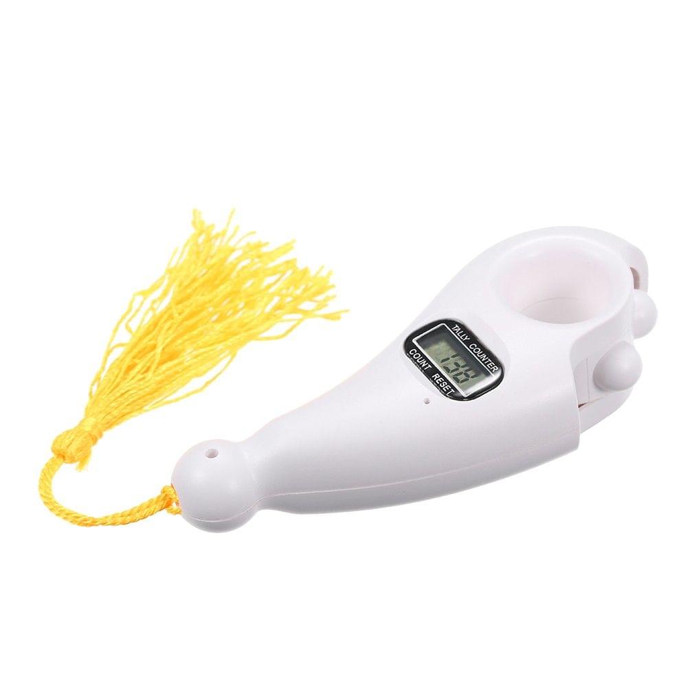 Digital Counter Namo Amituofo Buddha Beads Counter Islam the Koran Decompression Device Relax and Calm Yourself (White)