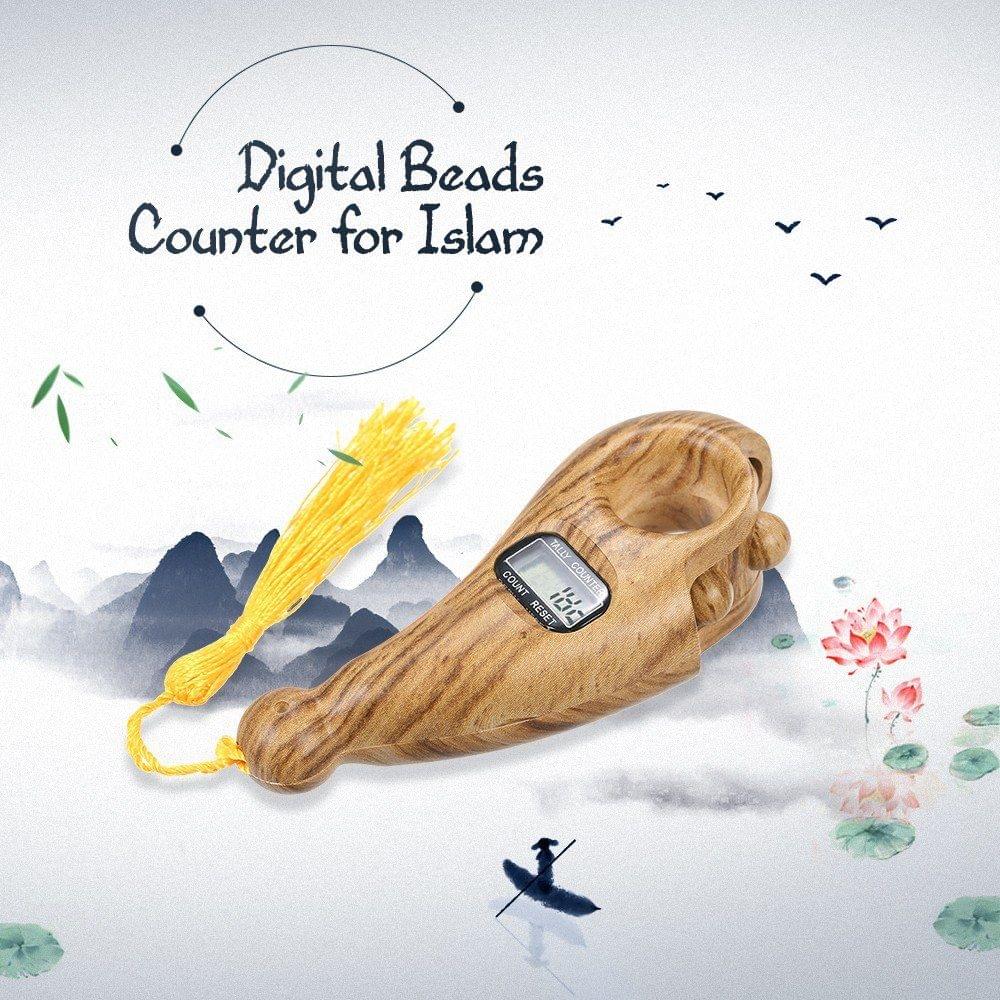 Digital Counter Namo Amituofo Buddha Beads Counter Islam the Koran Decompression Device Relax and Calm Yourself (White)