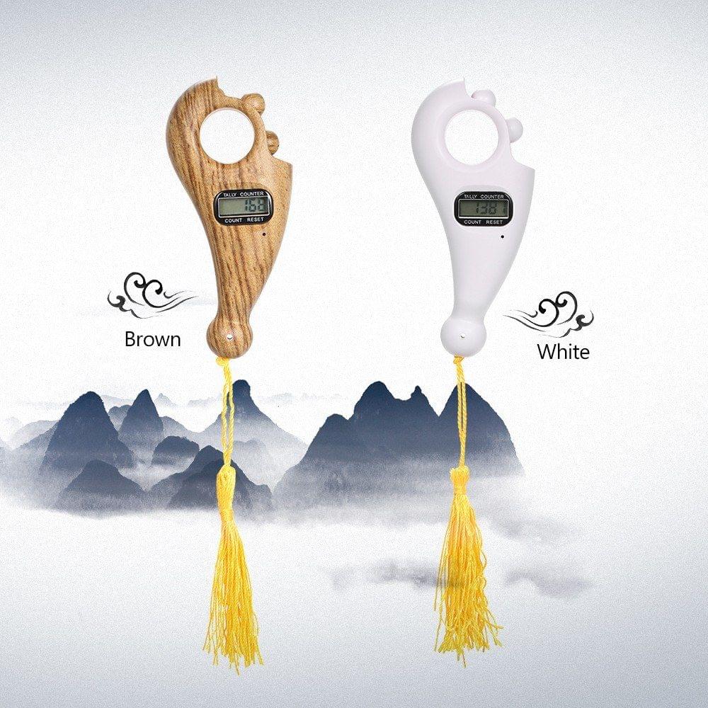 Digital Counter Namo Amituofo Buddha Beads Counter Islam the Koran Decompression Device Relax and Calm Yourself (White)