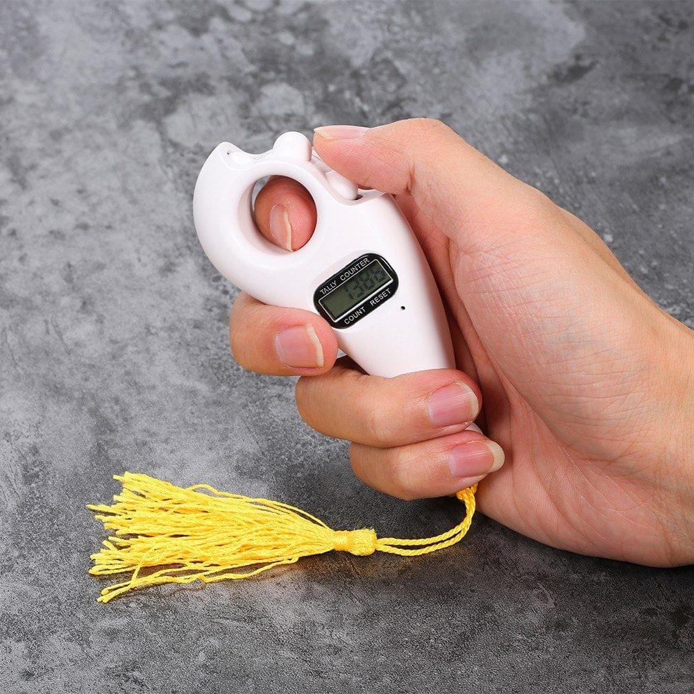 Digital Counter Namo Amituofo Buddha Beads Counter Islam the Koran Decompression Device Relax and Calm Yourself (White)