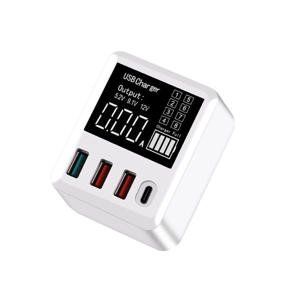 WLX-A9T Smart Multi-port USB Fast Charger Portable Quick Charge Multiple Protection Digital Display QC 3.0 For Mobile Phones Laptops EU Plug